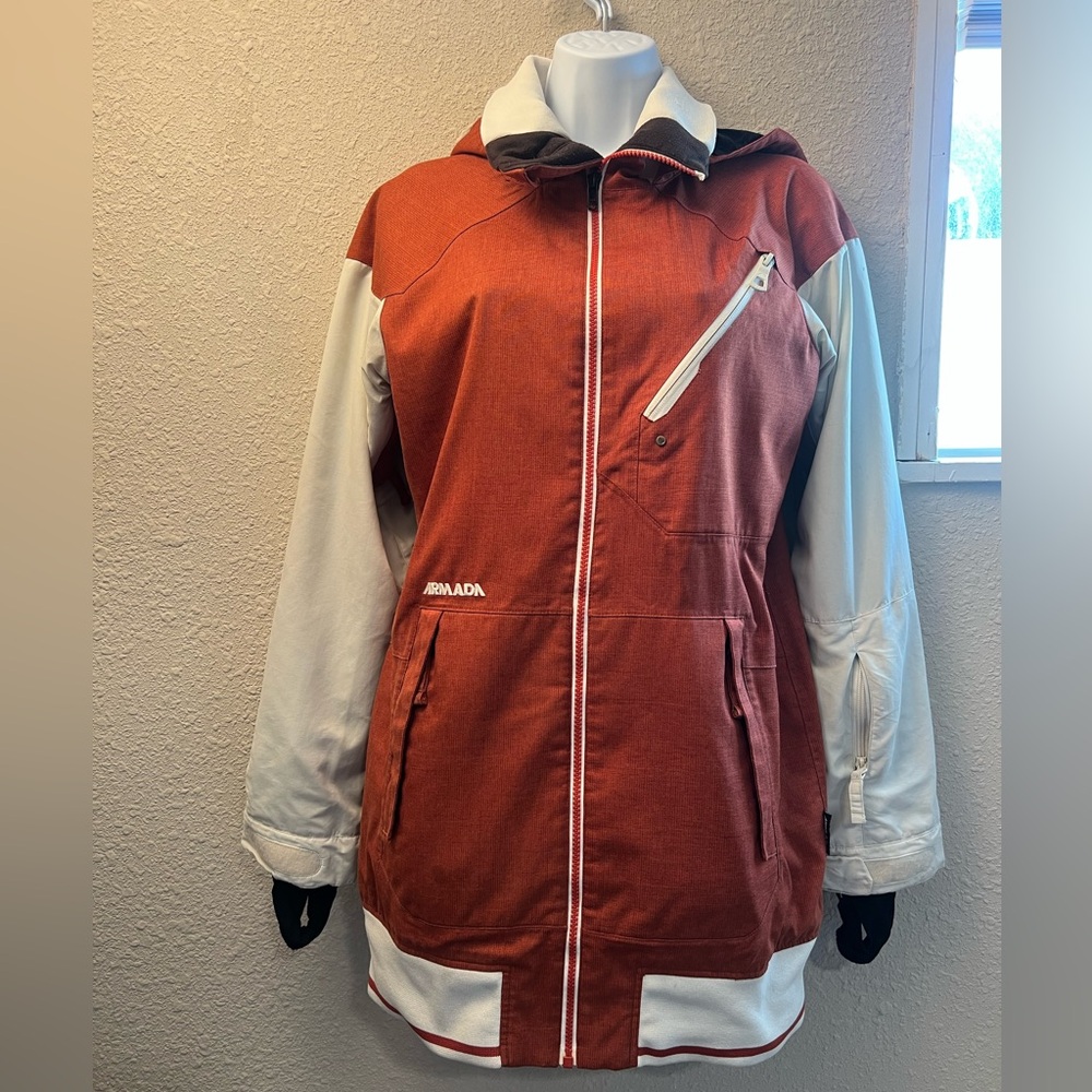 Armada Women's Ski Jacket - Rust and Cream